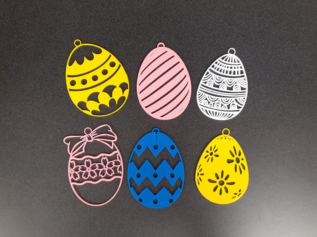Six Easter egg ornaments